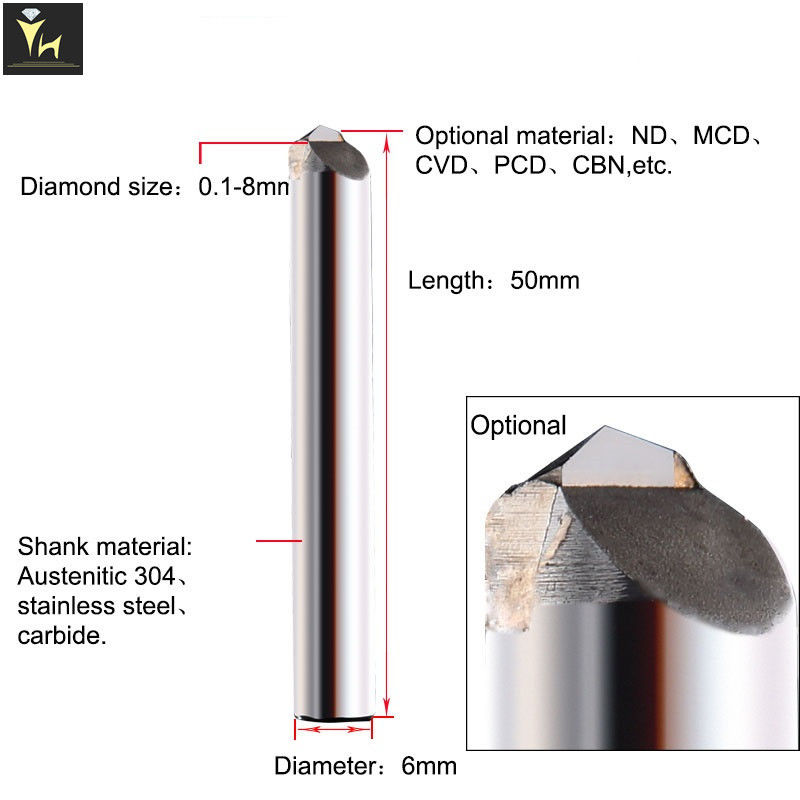 Jewelry Making 0.25mm Diamond MCD Tools End Mill